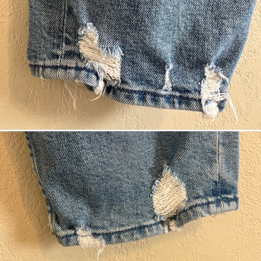 Mother Denim The Tomcat Distressed Cropped Straight Leg Jeans - Picture 10 of 16